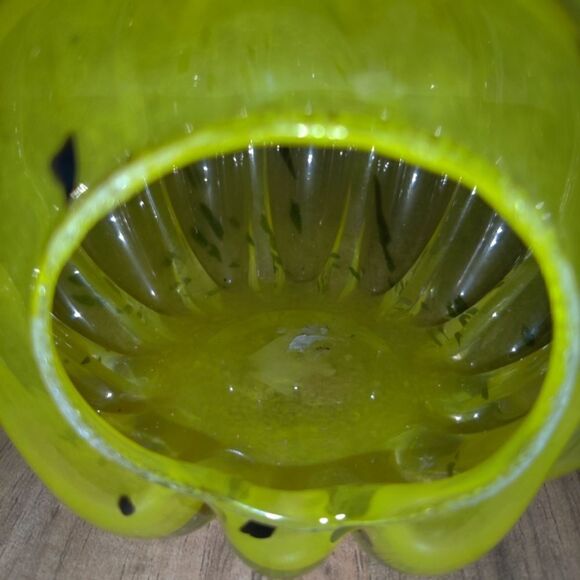 Smith & Hawken Candle Holder Yellow & Black Splatter Pumpkin Handmade In Poland. - Picture 6 of 6